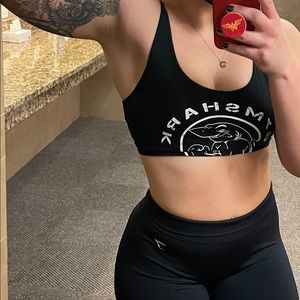 Gymshark black sports bra size medium. Good condition no pads.